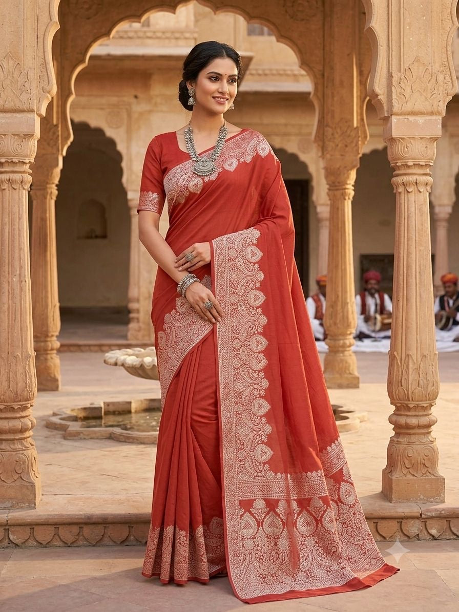 Cotton Silk Saree with blouse piece