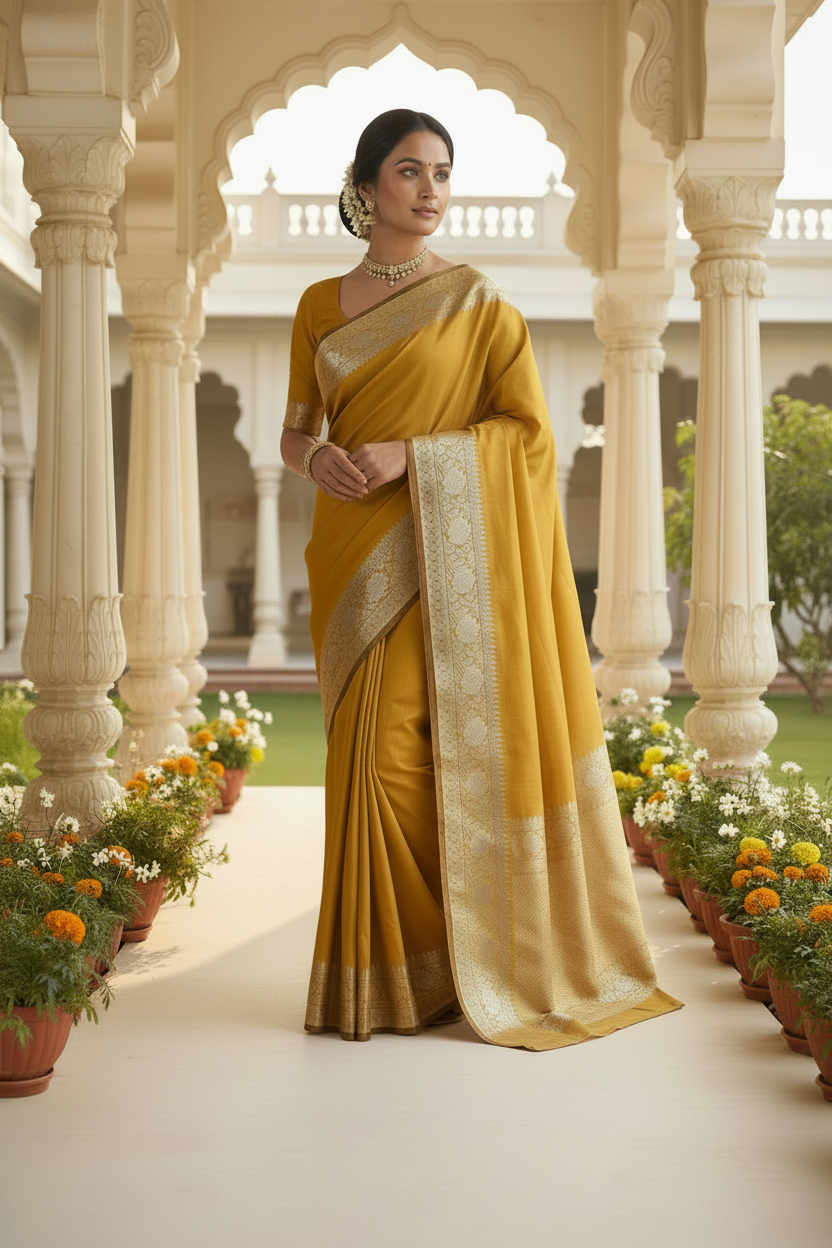 Pure Silk Saree with blouse piece