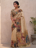 Handwoven silk saree with blouse piece